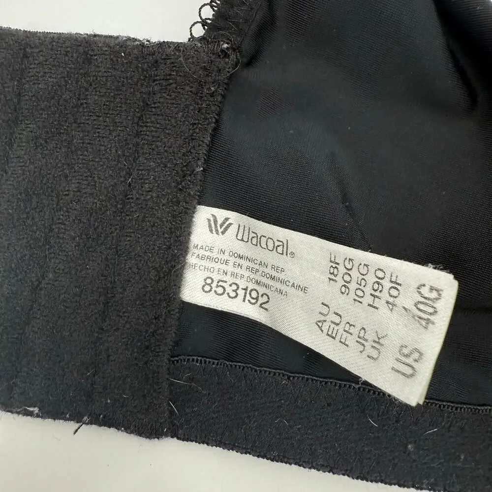 Wacoal Bra Size 40G Black Basic Beauty Contour T-Shirt Underwire Spacer 853192 - Picture 16 of 16